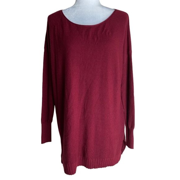 Joie Zephyrine $258 NWT CASHMERE-Blend Crew Neck Sweater in Deep Scarlet Sz S - Picture 2 of 10